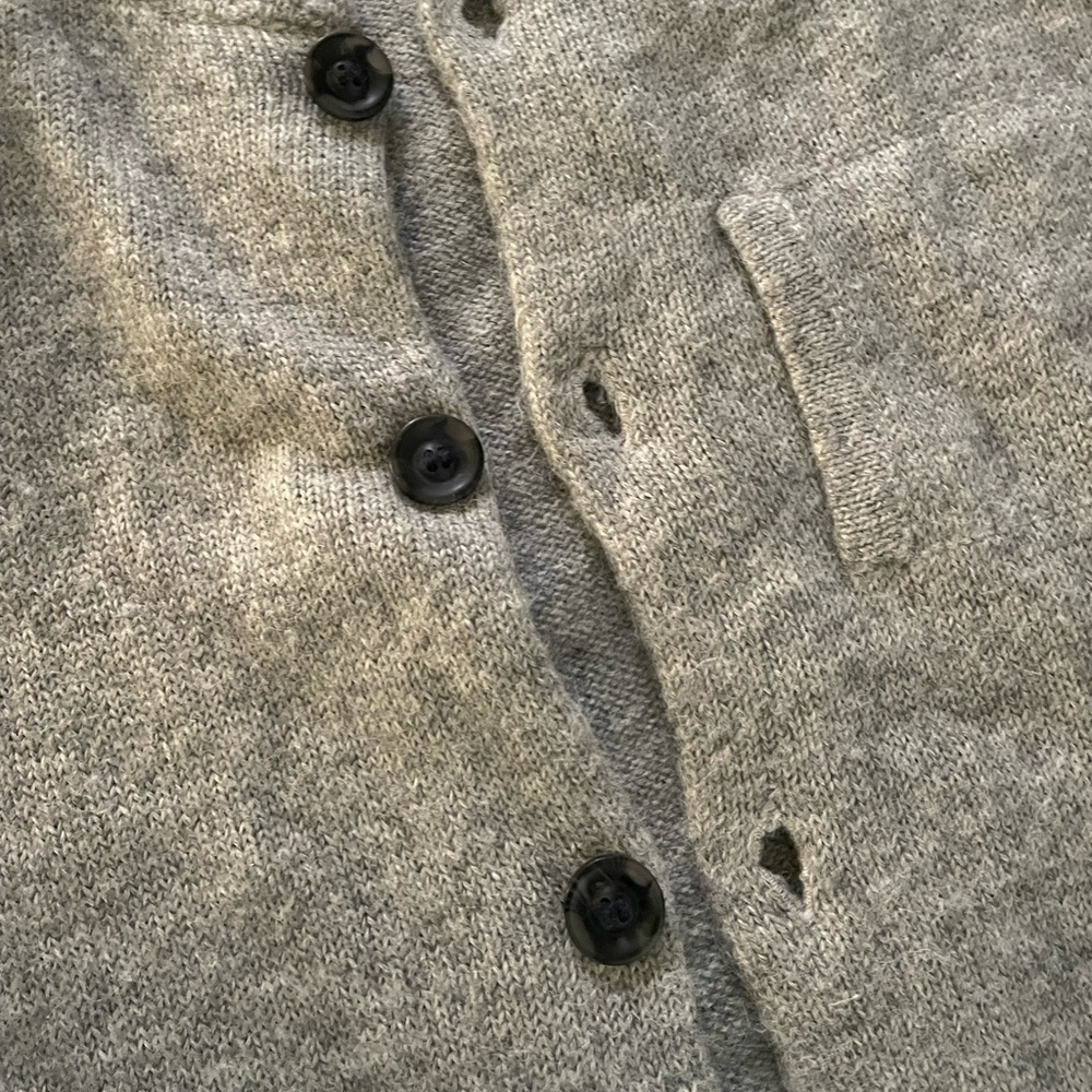 Black Horn Alpaca Cardigan Sweater - Picture 2 of 6